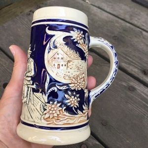 German Beer Stein Cobalt Blue